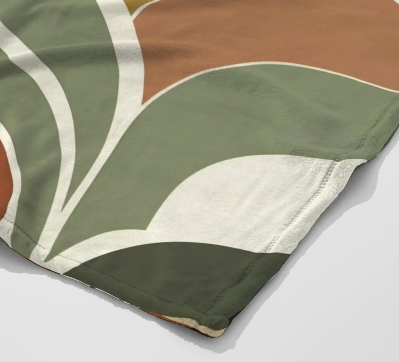 Arche abstraite et motif en demi-cercle dans les tons de terre plaid polaire de DesignDoodle