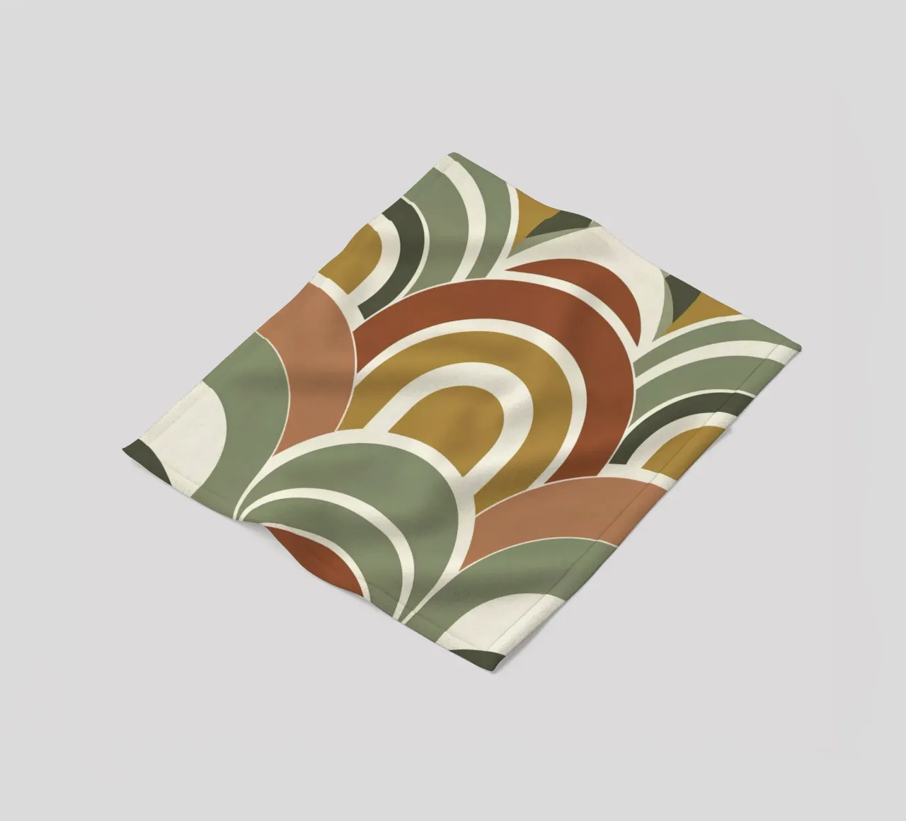Abstract boog- en halve cirkelpatroon in aardetinten fleecedeken van DesignDoodle