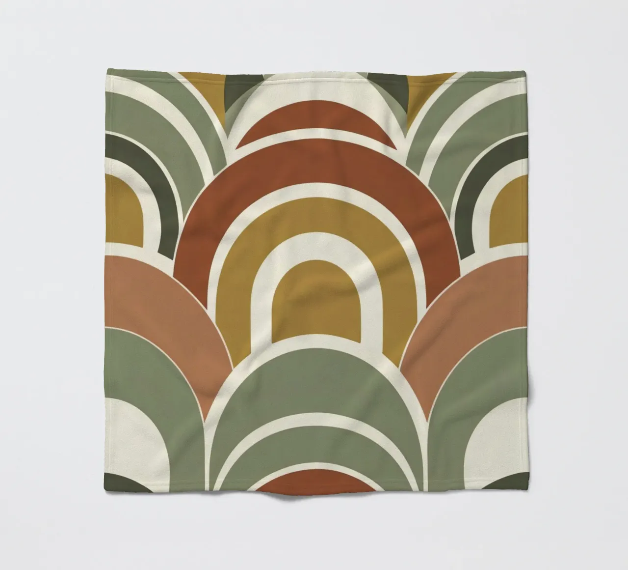 Abstract boog- en halve cirkelpatroon in aardetinten fleecedeken van DesignDoodle