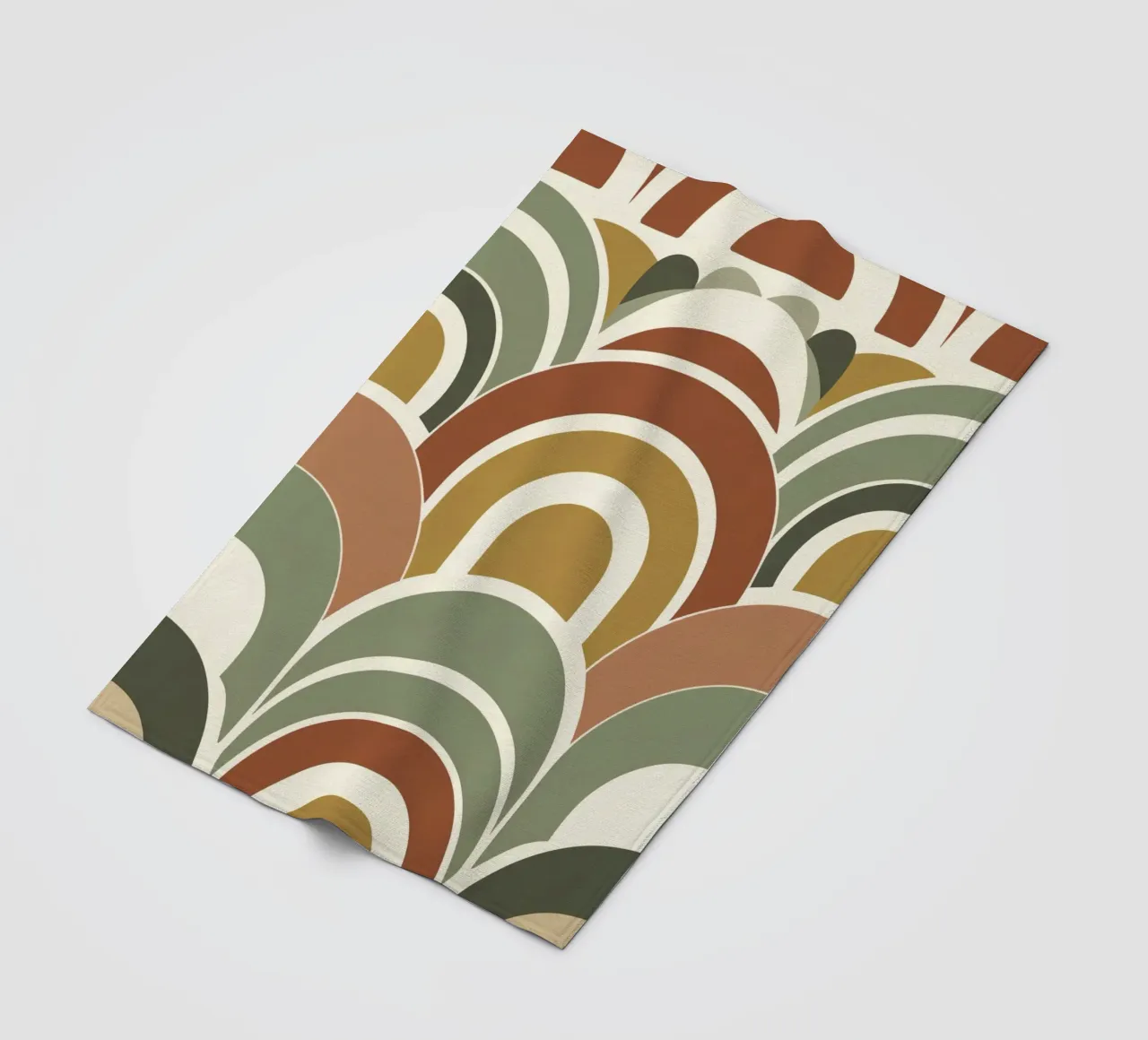 Abstract boog- en halve cirkelpatroon in aardetinten fleecedeken van DesignDoodle