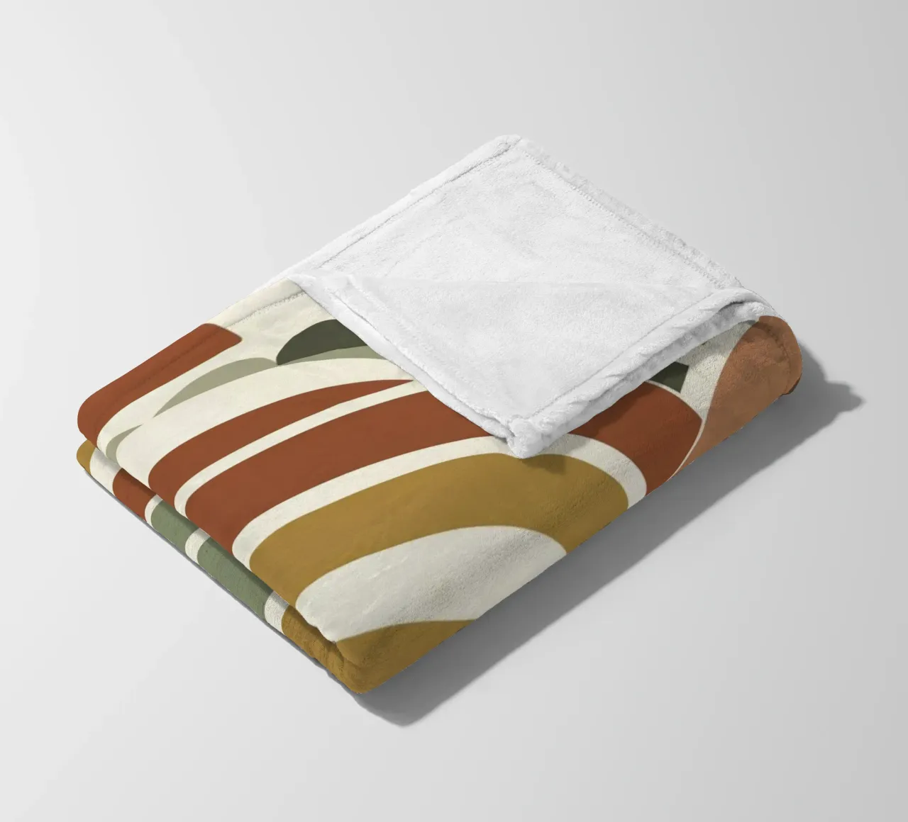 Arche abstraite et motif en demi-cercle dans les tons de terre plaid polaire de DesignDoodle