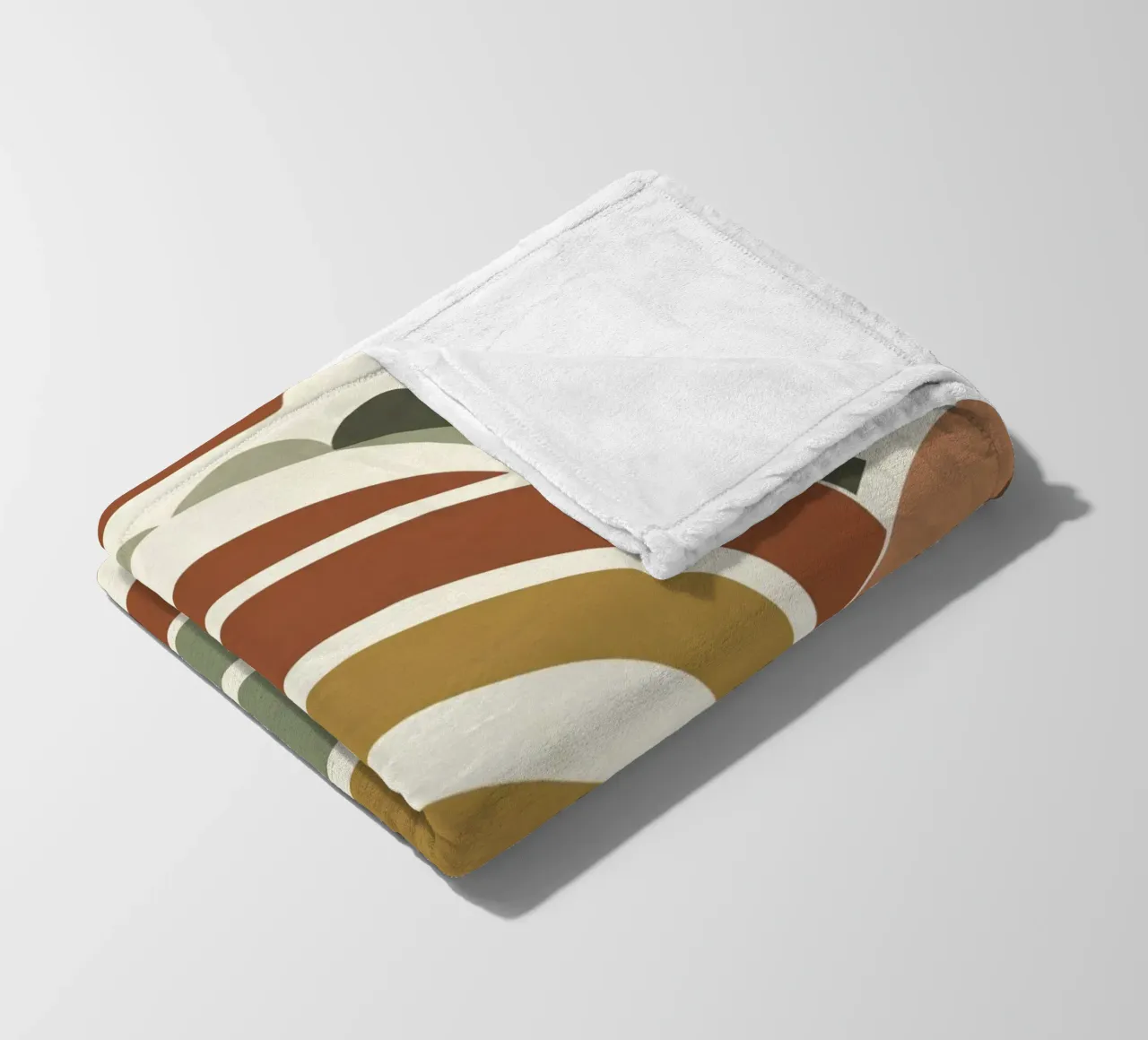 Arche abstraite et motif en demi-cercle dans les tons de terre plaid polaire de DesignDoodle