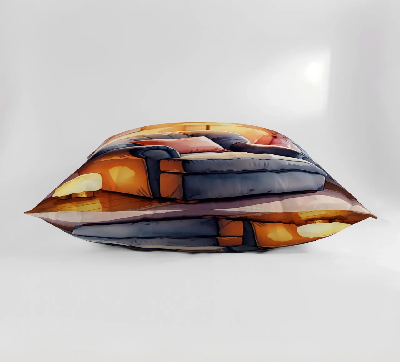 Poltrona accogliente Lampade e finestra in una stanza illuminata dal sole cuscino da DesignDoodle