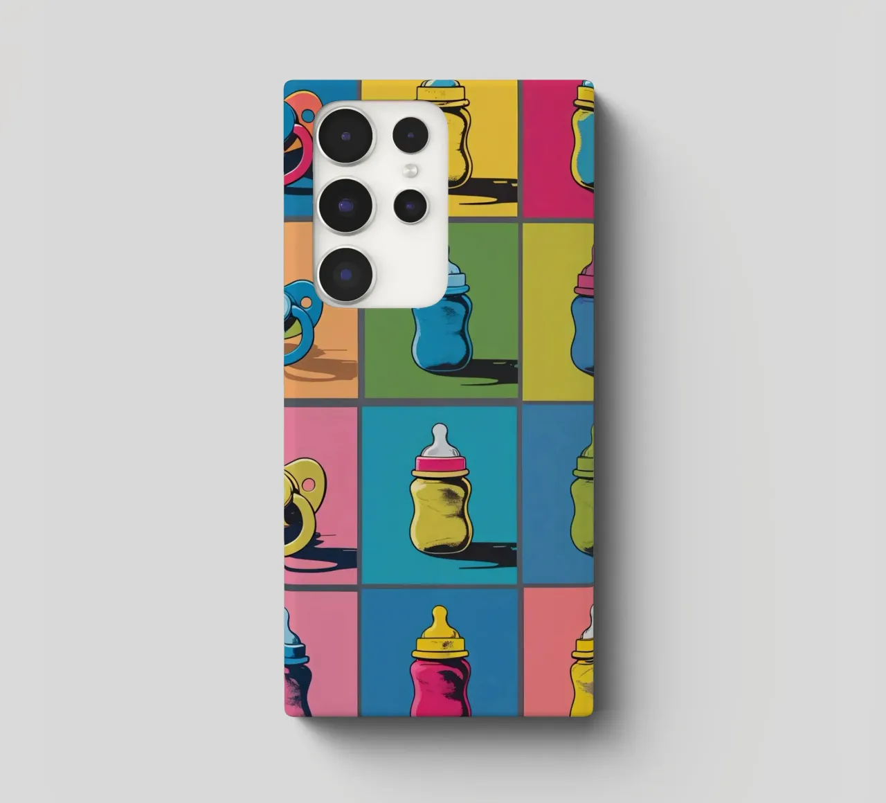 Babyflaschen und Schnuller im Rasterformat Samsung Hülle von DesignDoodle