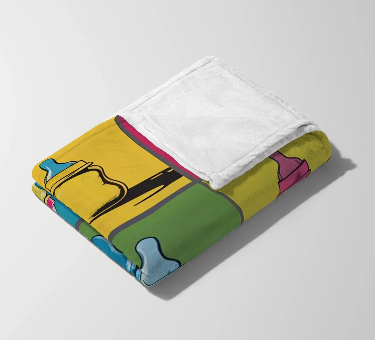 Biberon e ciucci in un layout a griglia coperta in pile da DesignDoodle