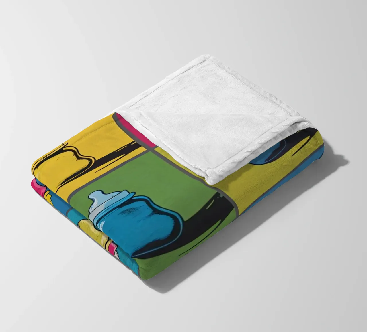 Biberon e ciucci in un layout a griglia coperta in pile da DesignDoodle