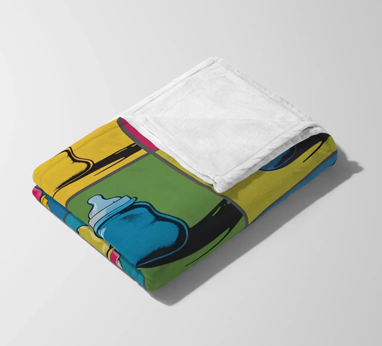 Biberon e ciucci in un layout a griglia coperta in pile da DesignDoodle