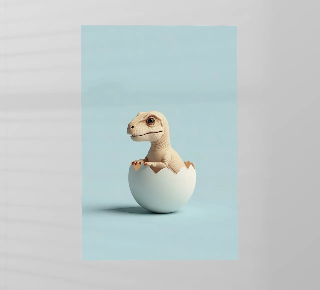 Simpática cría de dinosaurio saliendo de un huevo lámina retroiluminada de DesignDoodle