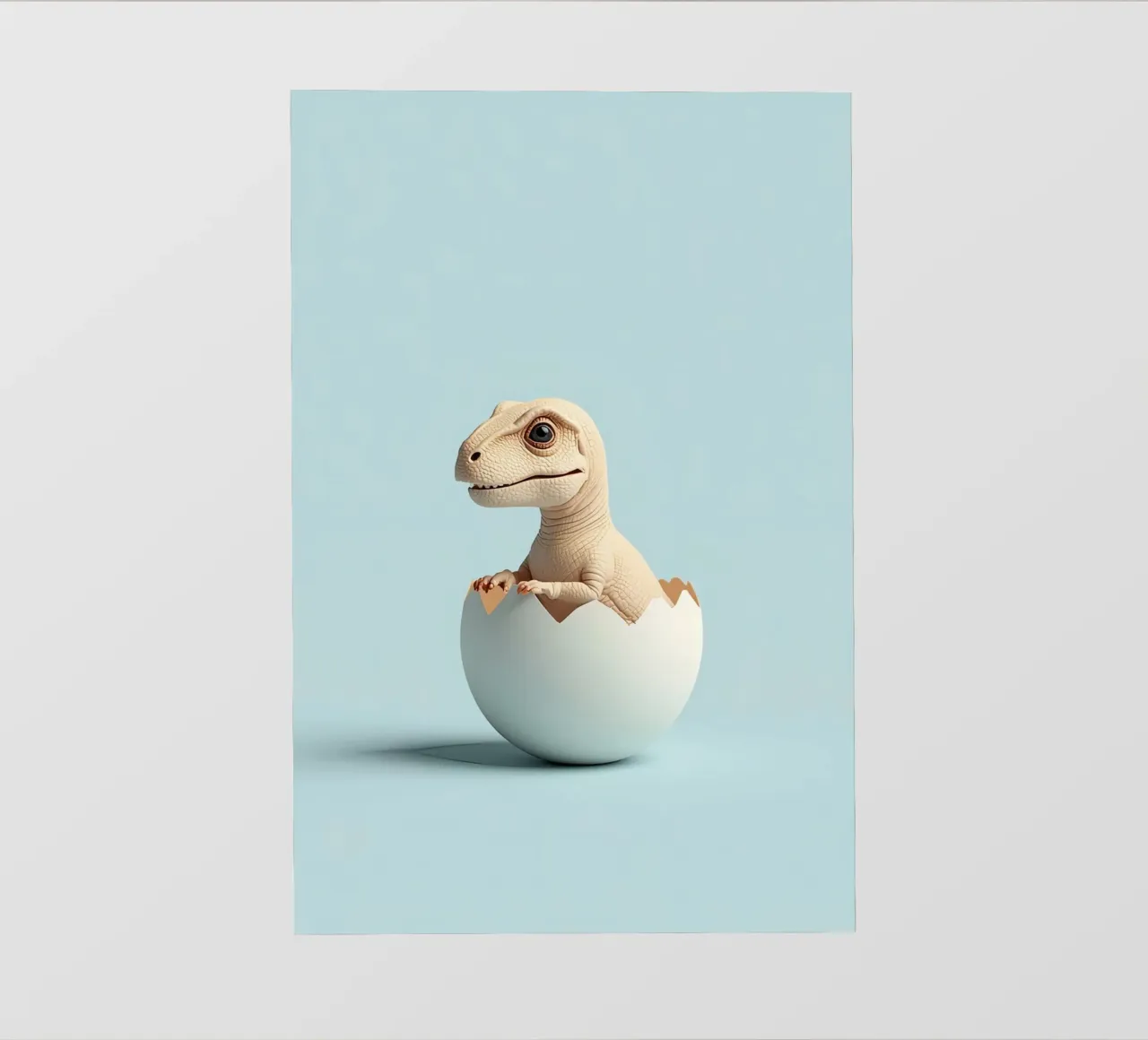 Simpática cría de dinosaurio saliendo de un huevo lámina retroiluminada de DesignDoodle