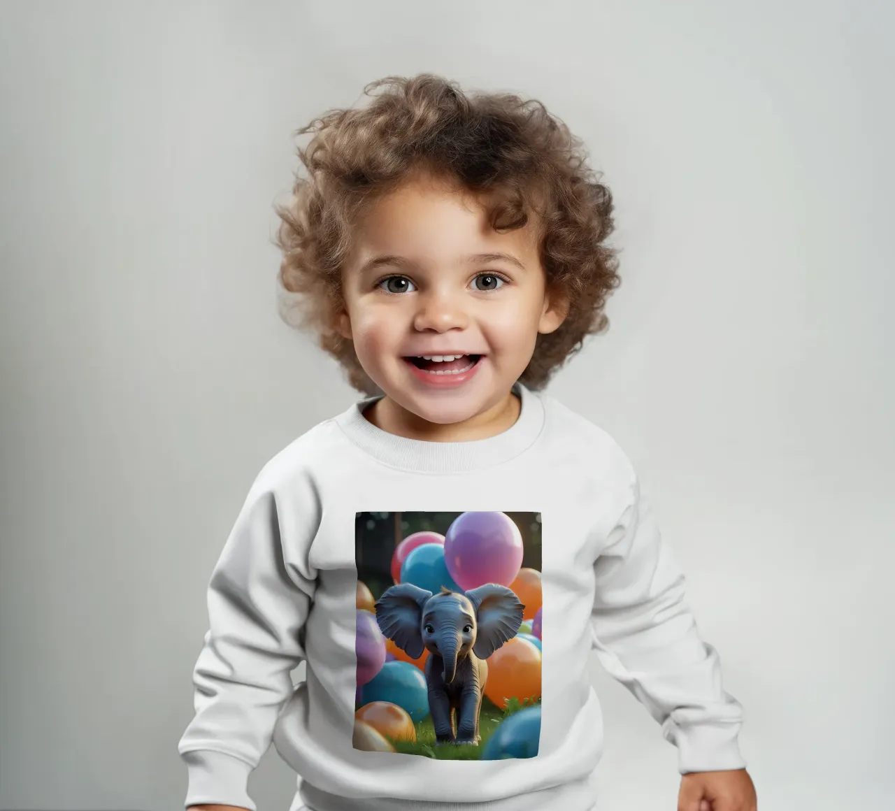 Carino l'elefantino con i palloncini colorati felpa neonato da DesignDoodle