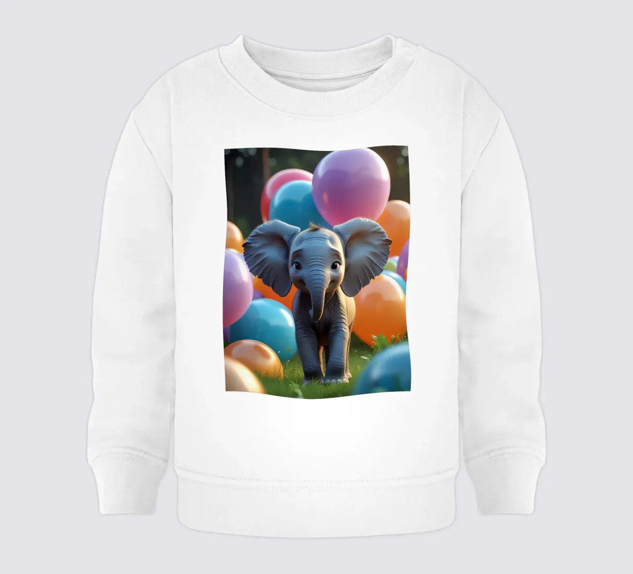 Carino l'elefantino con i palloncini colorati felpa neonato da DesignDoodle