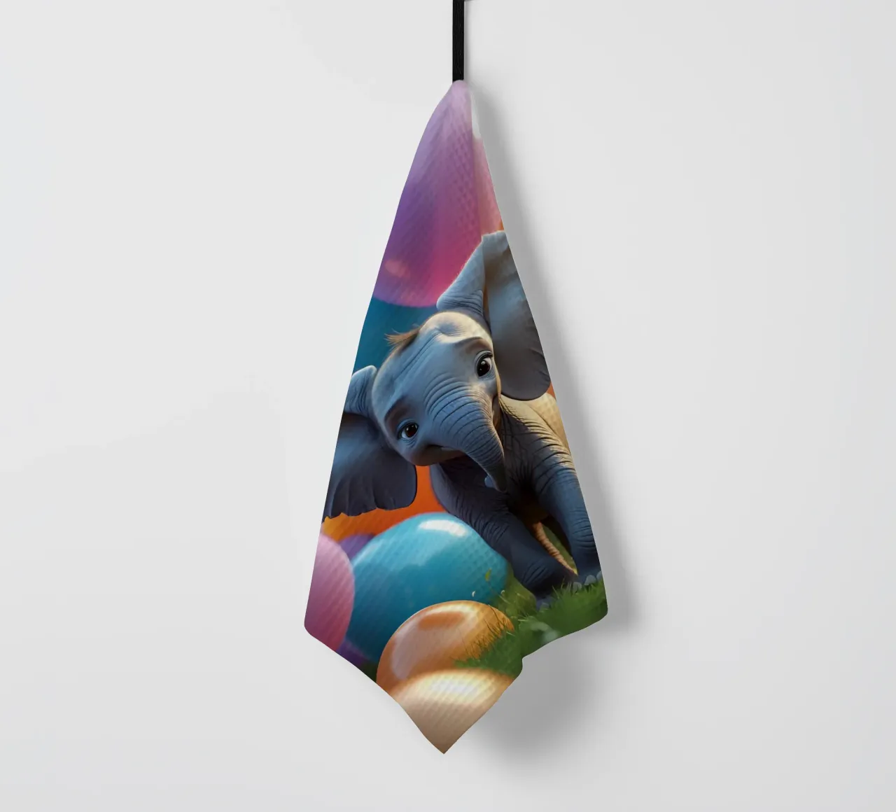Carino l'elefantino con i palloncini colorati canovaccio da cucina da DesignDoodle