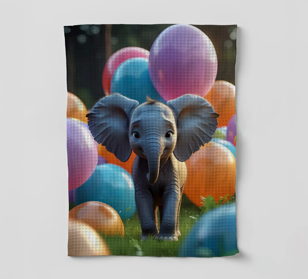 Carino l'elefantino con i palloncini colorati canovaccio da cucina da DesignDoodle