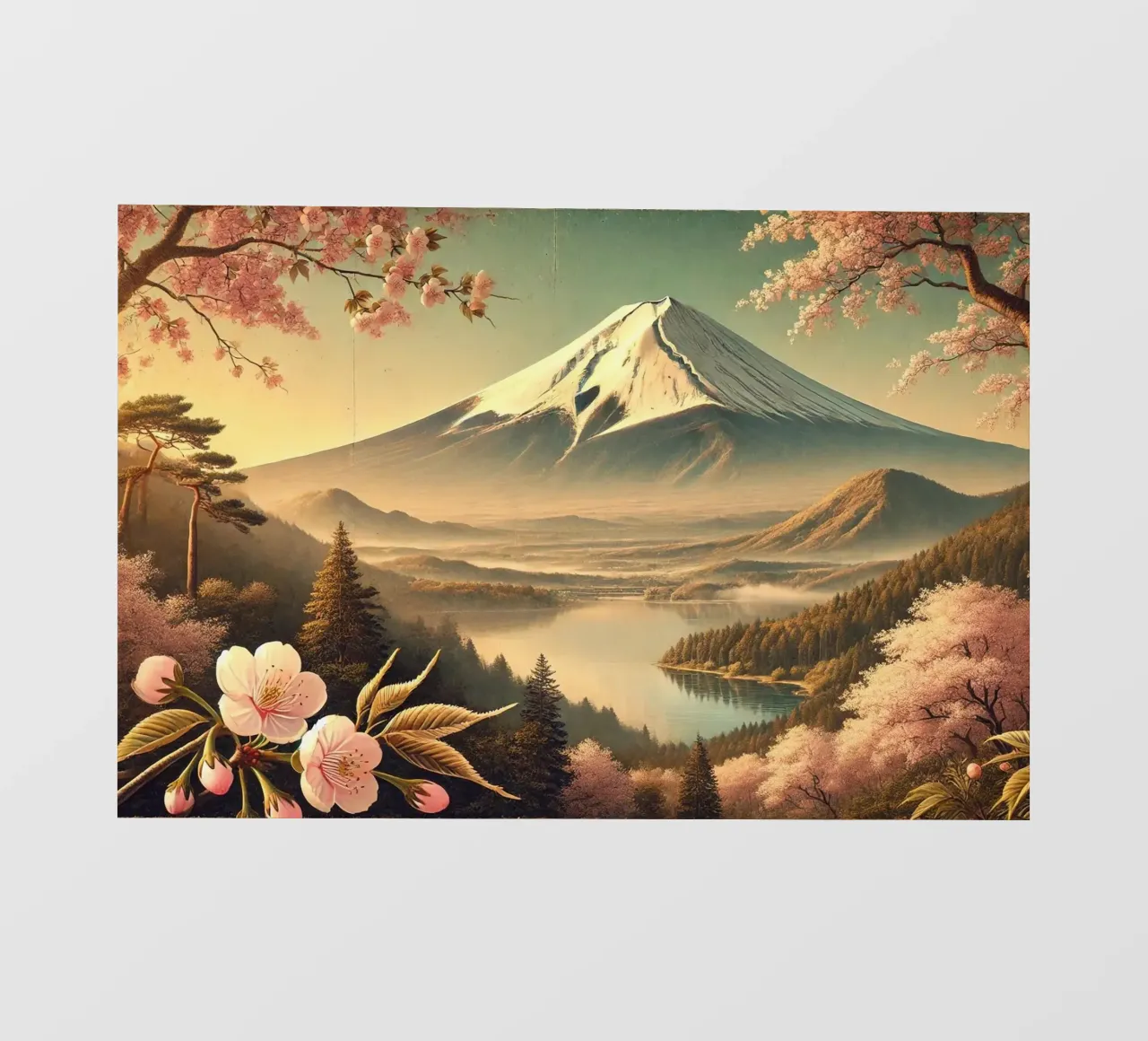 Poster d'epoca sul Giappone, Monte Fuji telo in pvc da Wanderlust Vibes