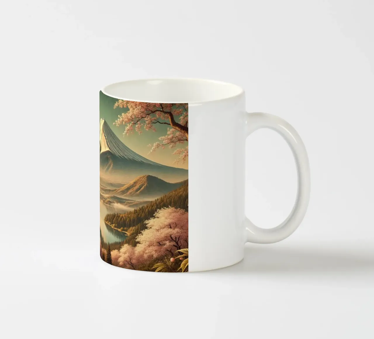 Poster d'epoca sul Giappone, Monte Fuji tazza in ceramica da Wanderlust Vibes