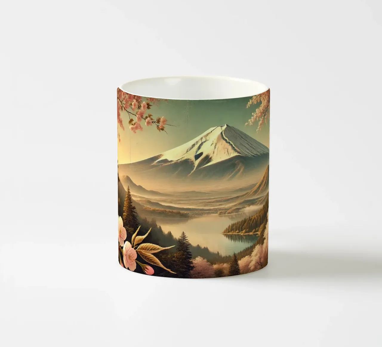 Poster d'epoca sul Giappone, Monte Fuji tazza in ceramica da Wanderlust Vibes