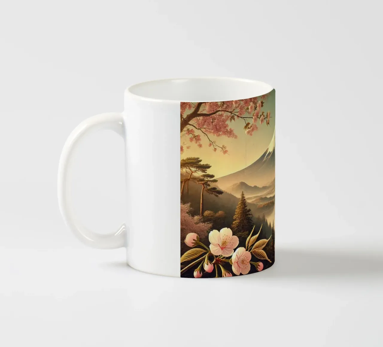 Poster d'epoca sul Giappone, Monte Fuji tazza in ceramica da Wanderlust Vibes