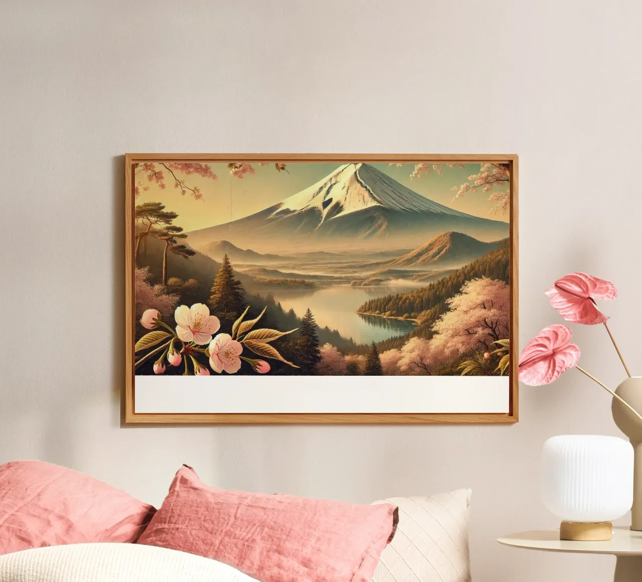 Poster d'epoca sul Giappone, Monte Fuji alluminio dibond da Wanderlust Vibes