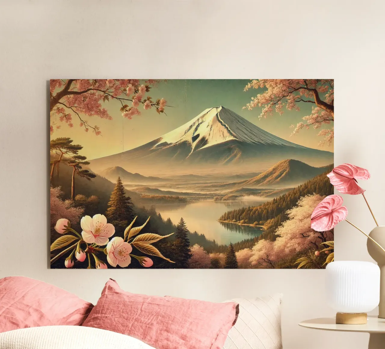 Poster d'epoca sul Giappone, Monte Fuji alluminio dibond da Wanderlust Vibes