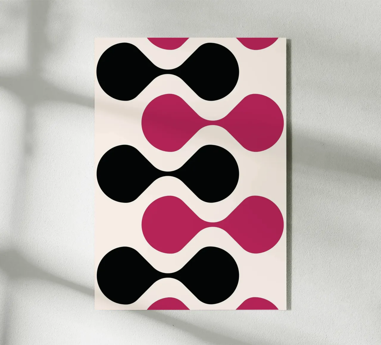 Retro Metaball Pattern Print - Black & Magenta Abstract acrylic glass by Grungeo