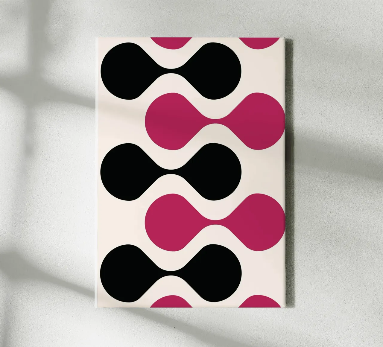 Retro Metaball Patroon Print - Zwart & Magenta Abstract canvas van Grungeo