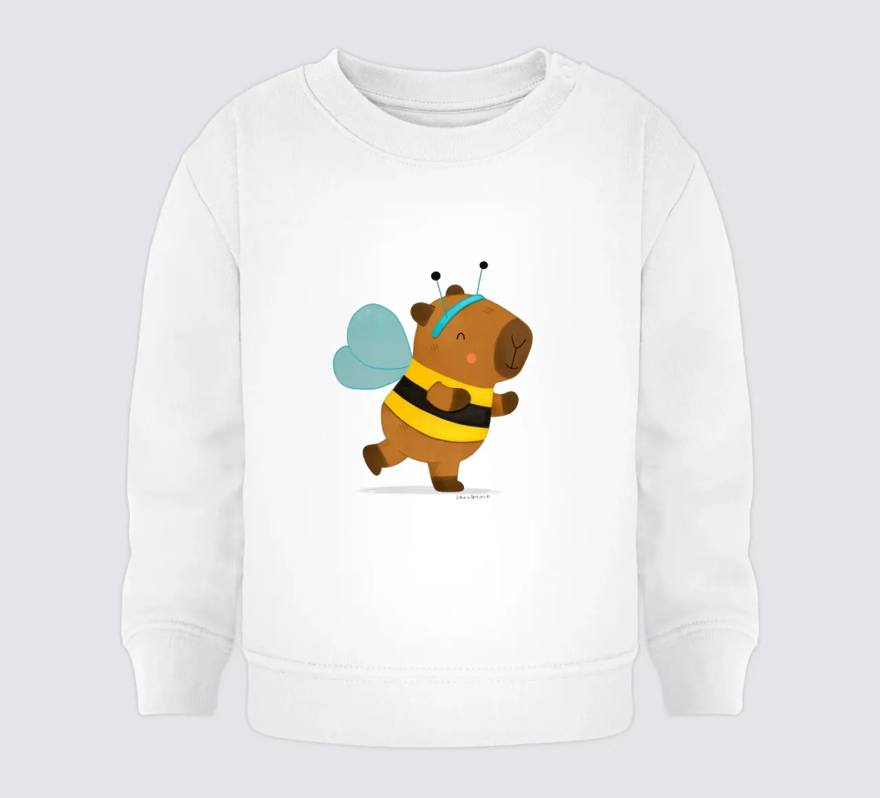 Capybara wearing a Bee Costume felpa neonato da julianamotzko