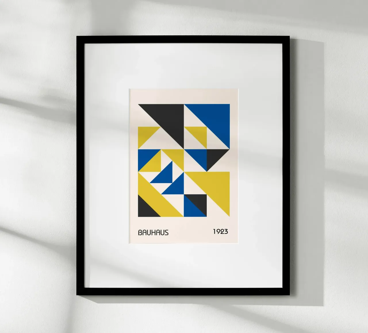 Bauhaus 1923 Géométrique Triangle Abstrait Bleu Jaune hahnemühle de Grungeo