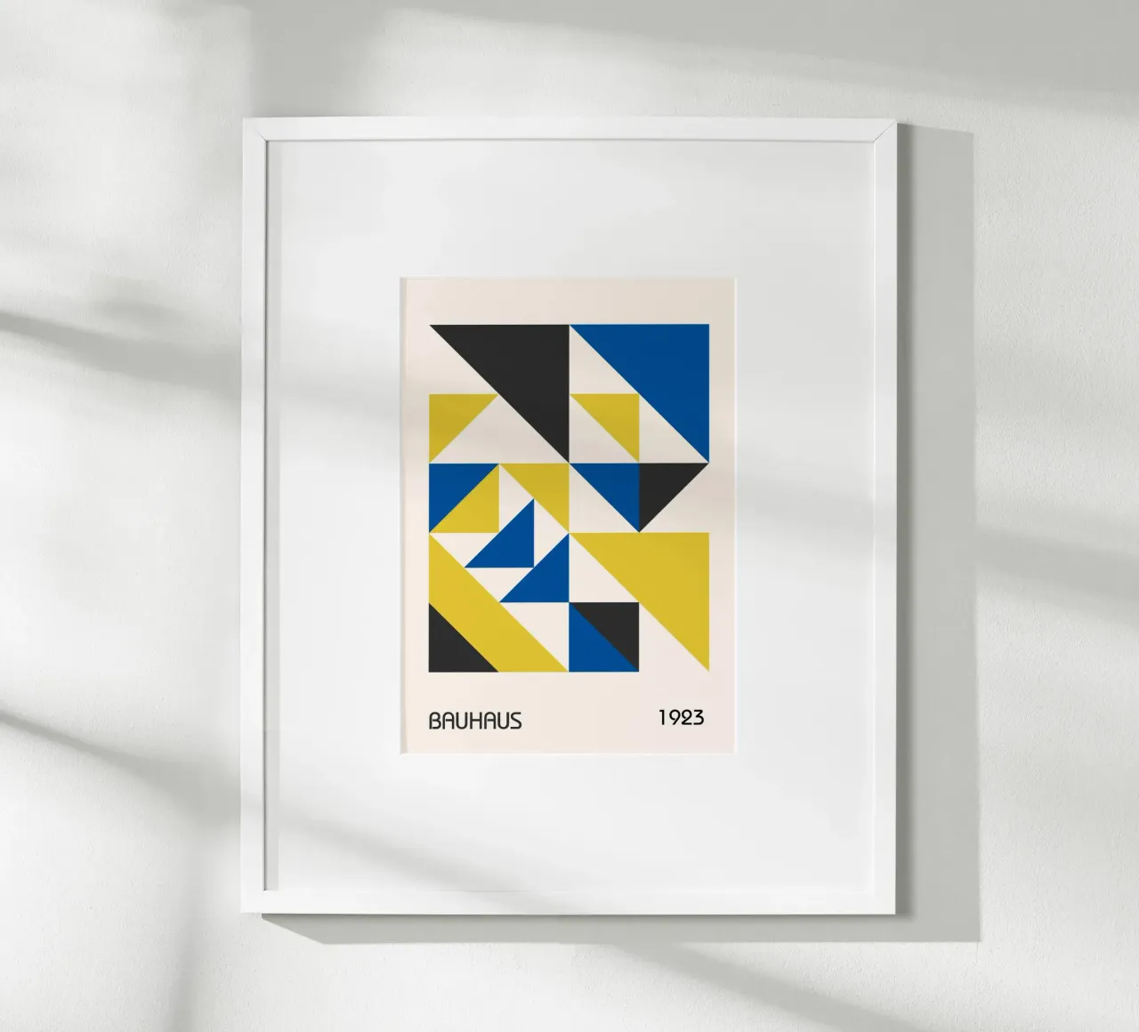 Bauhaus 1923 Géométrique Triangle Abstrait Bleu Jaune hahnemühle de Grungeo
