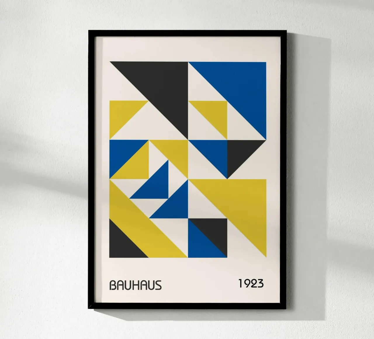 Bauhaus 1923 Géométrique Triangle Abstrait Bleu Jaune hahnemühle de Grungeo