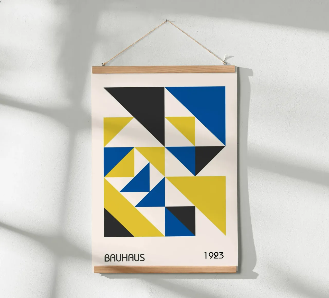 Bauhaus 1923 Géométrique Triangle Abstrait Bleu Jaune hahnemühle de Grungeo