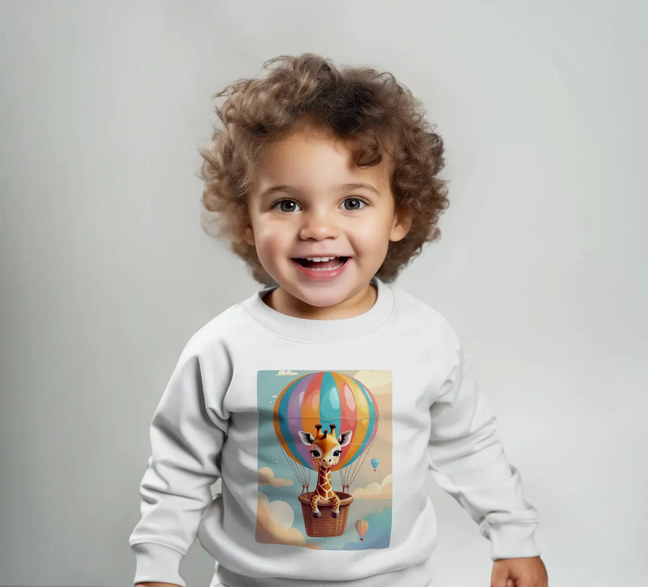 Carino Baby giraffa in mongolfiera felpa neonato da DesignDoodle
