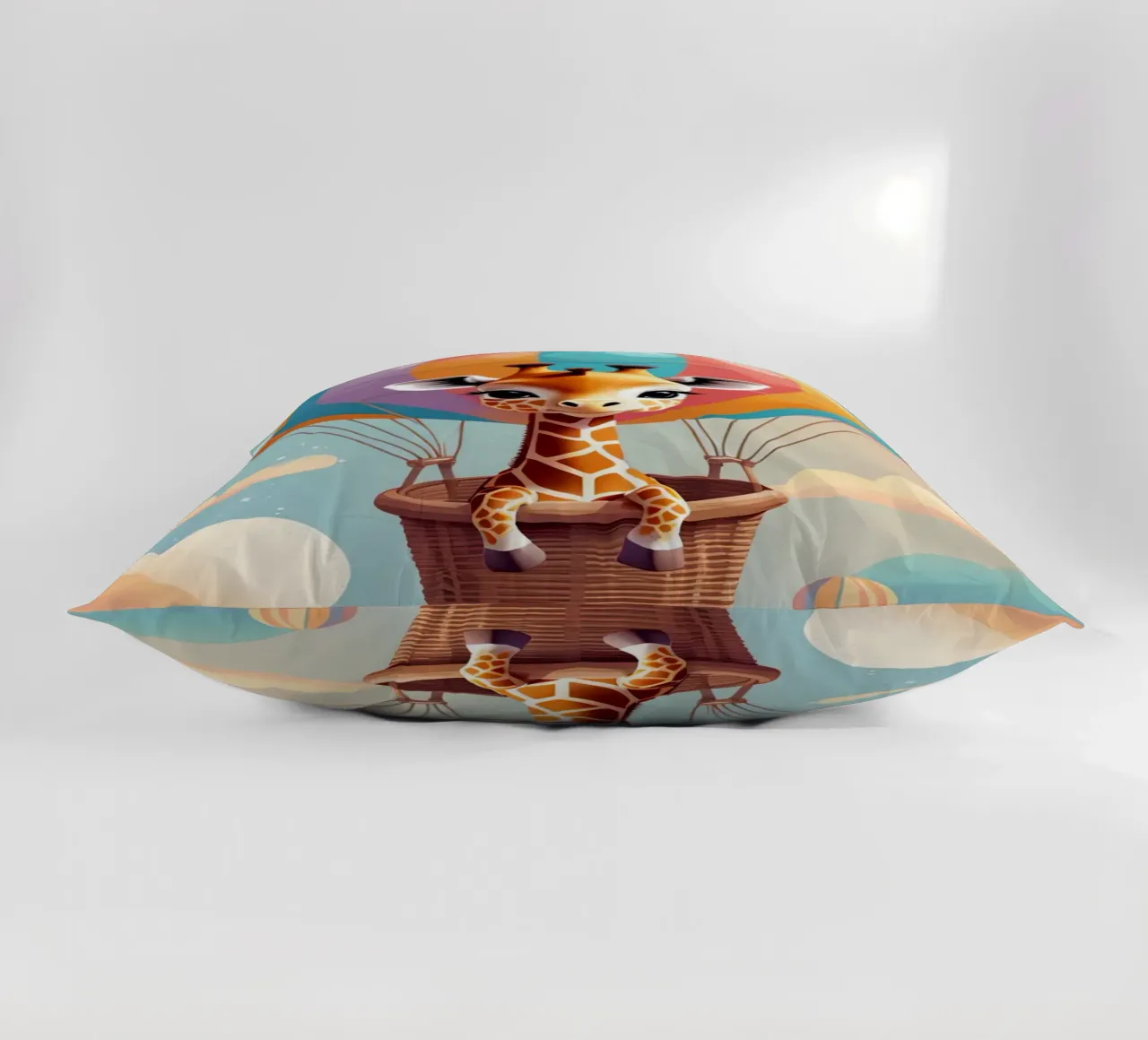 Carino Baby giraffa in mongolfiera cuscino da DesignDoodle