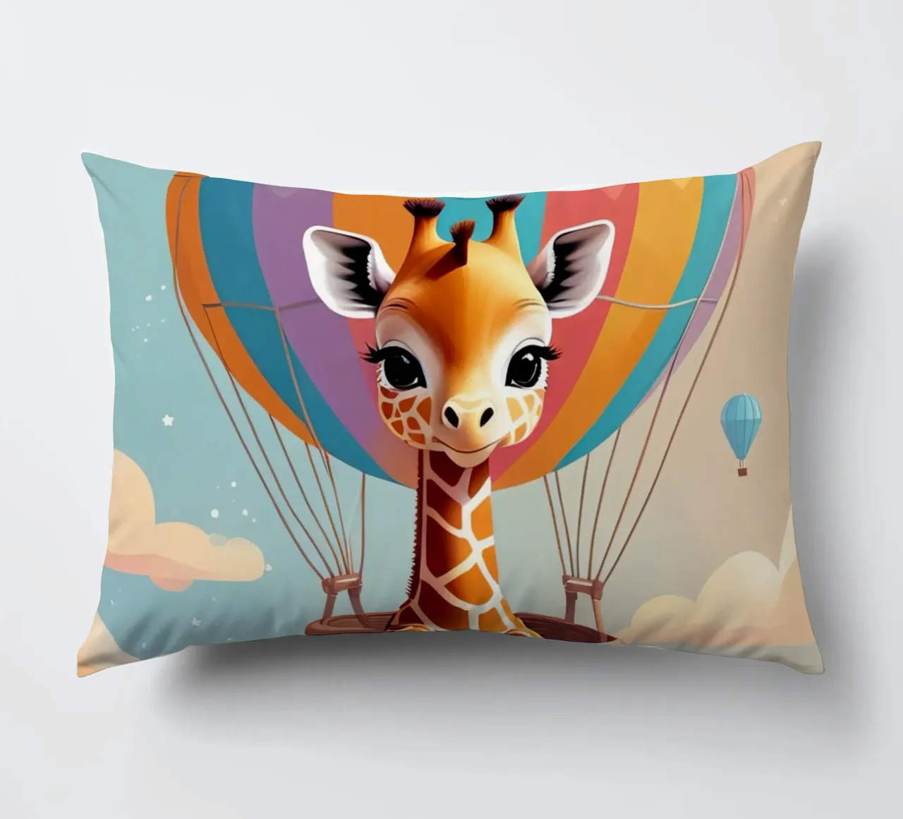 Carino Baby giraffa in mongolfiera cuscino da DesignDoodle
