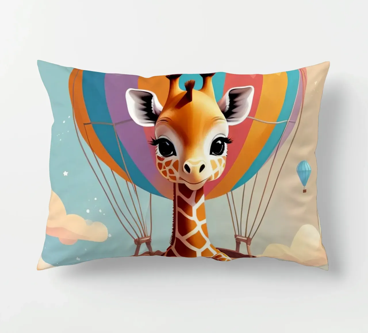 Carino Baby giraffa in mongolfiera cuscino da DesignDoodle