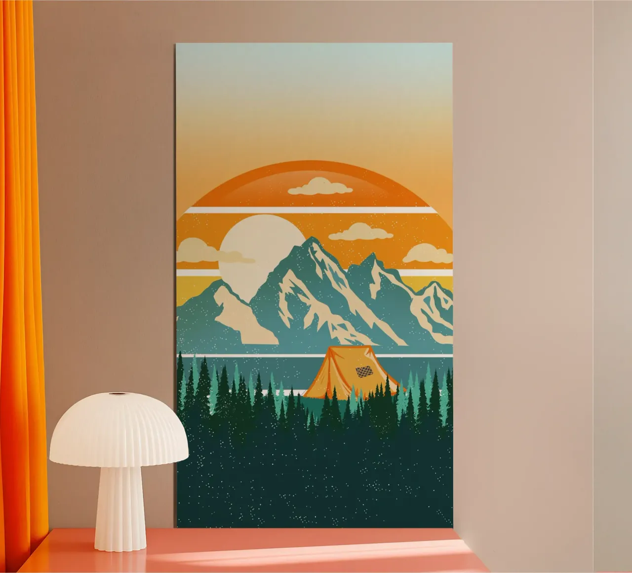 Amanti del campeggio poster con telaio in legno da CalliLetters