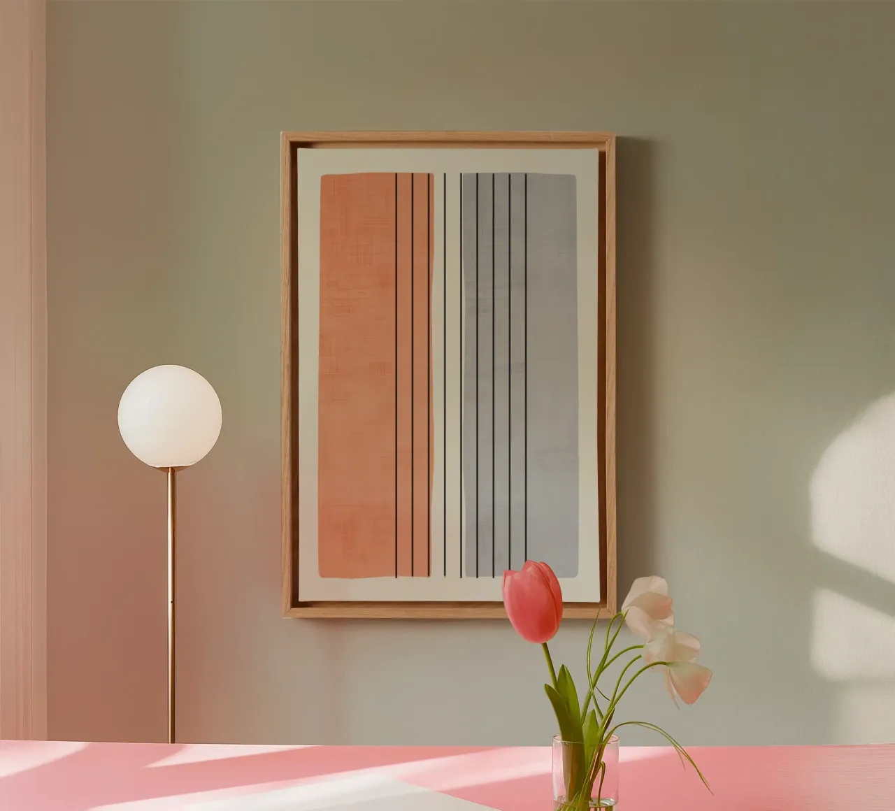 Minimal Geometric Lines Composition canvas van Attaboy Dsgn