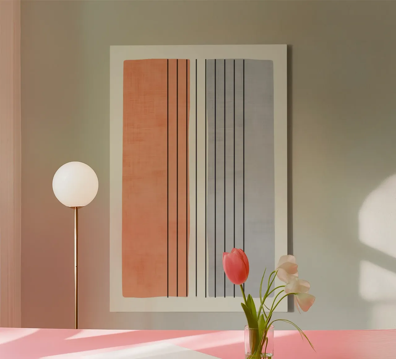 Minimal Geometric Lines Composition canvas van Attaboy Dsgn