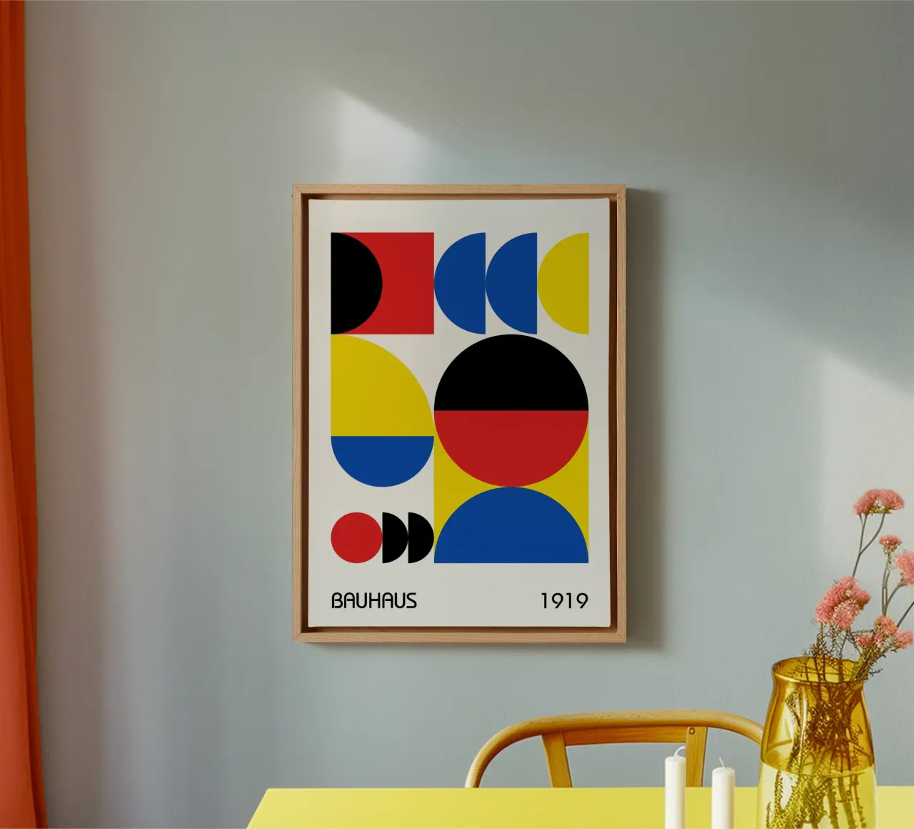 Bauhaus 1919 Primary Color Geometric Abstract Art canvas by Grungeo