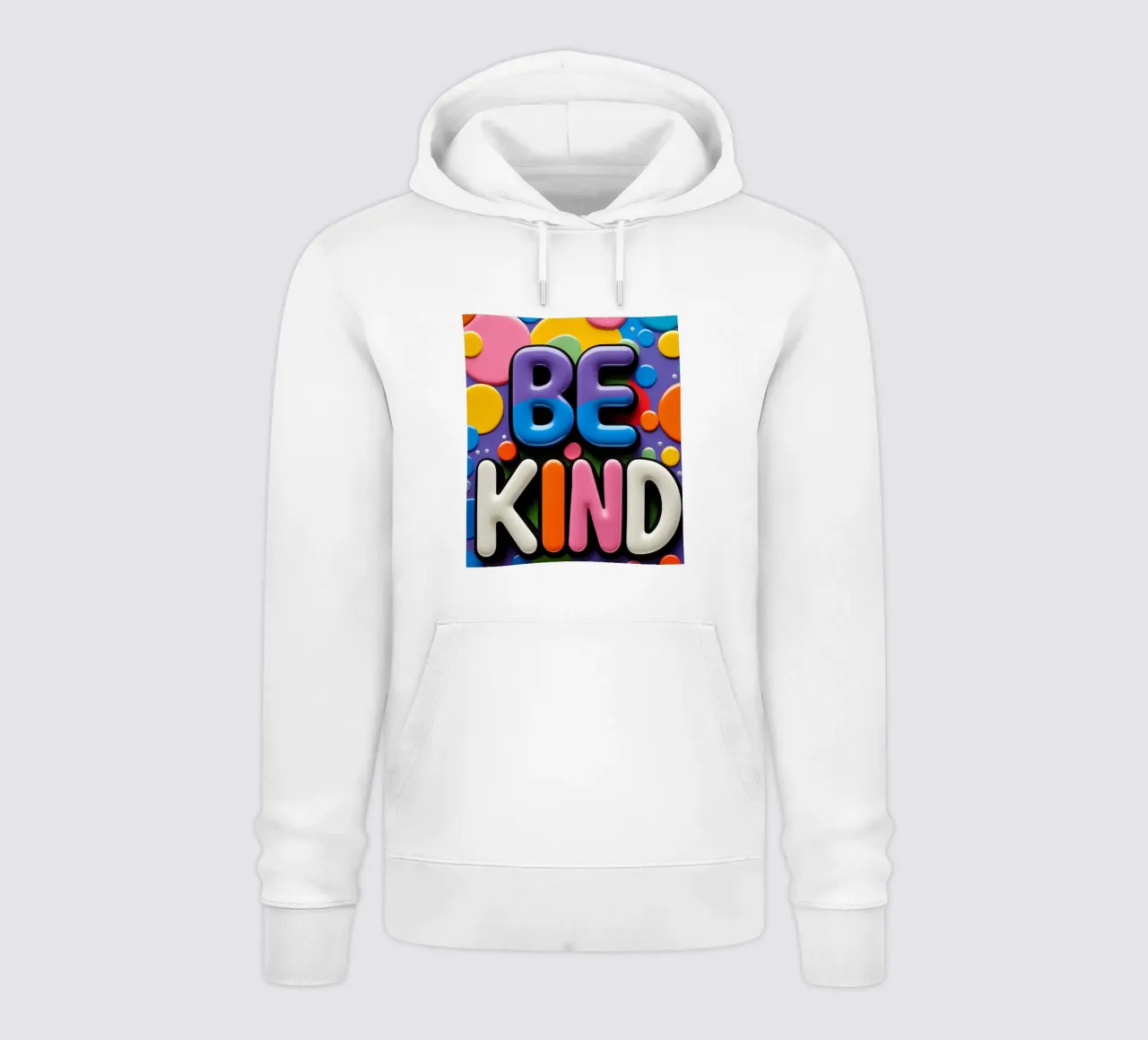 Testo BE KIND con forme colorate felpa con cappuccio da DesignDoodle