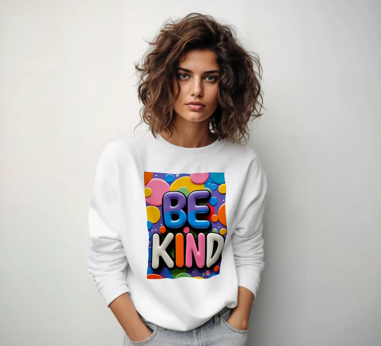 Testo BE KIND con forme colorate felpa da DesignDoodle