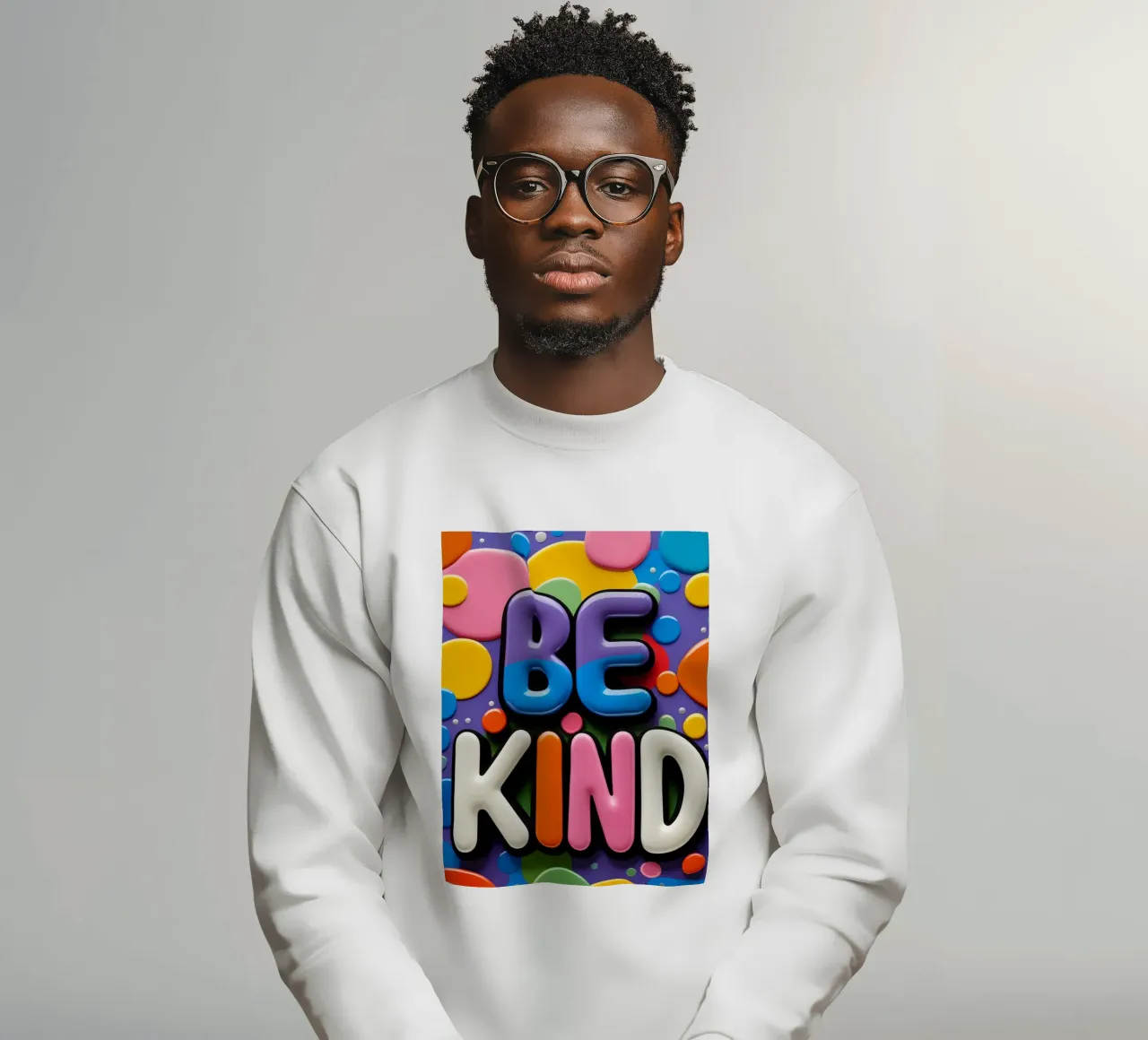 Testo BE KIND con forme colorate felpa da DesignDoodle