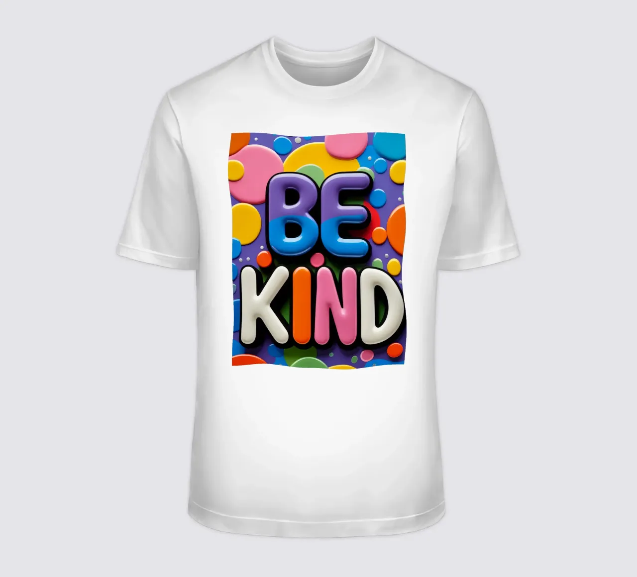 Testo BE KIND con forme colorate t-shirt da DesignDoodle