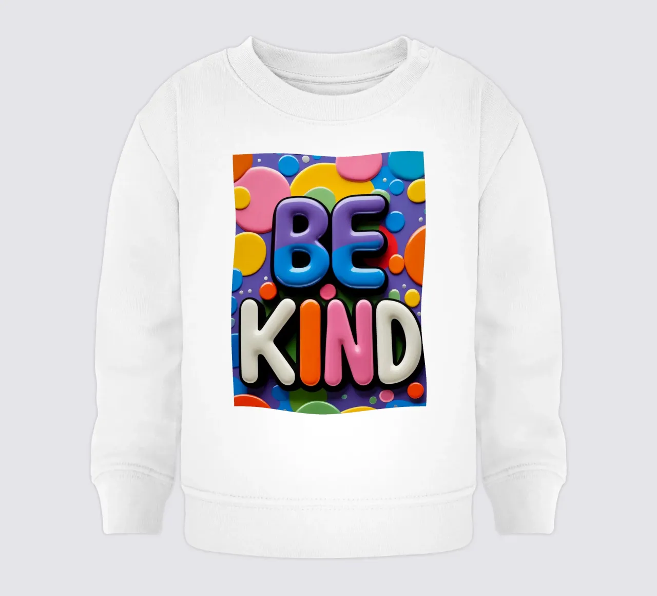 Testo BE KIND con forme colorate felpa neonato da DesignDoodle