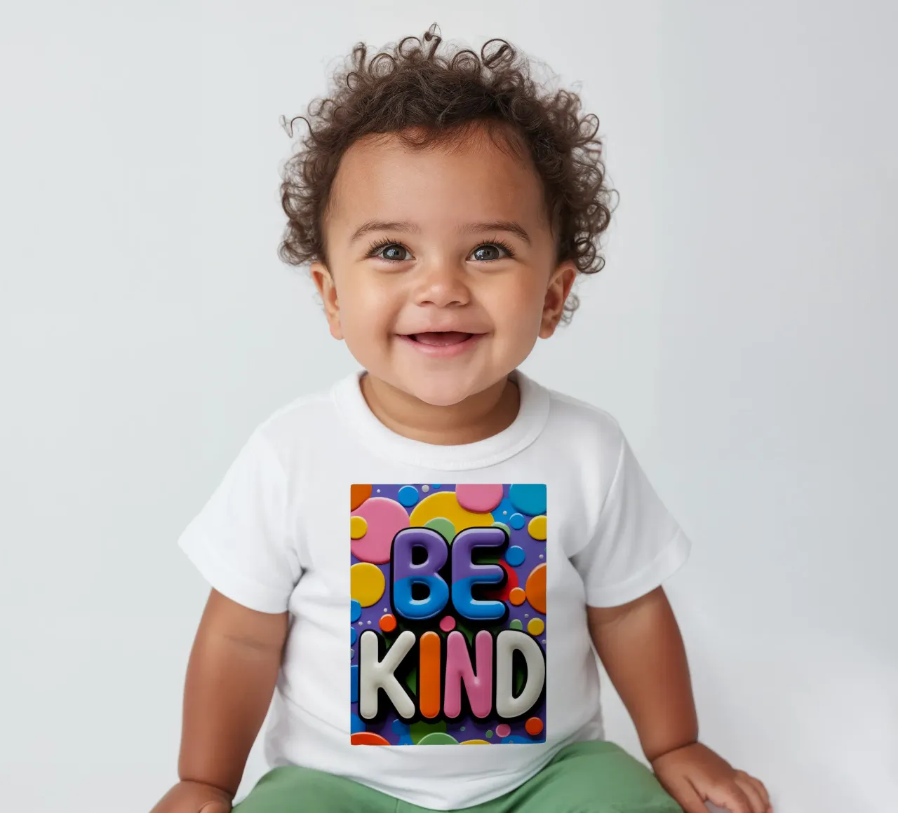 Testo BE KIND con forme colorate maglietta neonato da DesignDoodle