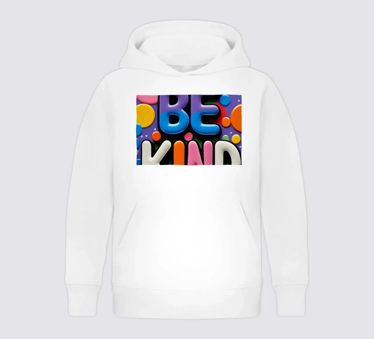Testo BE KIND con forme colorate felpa bambino con cappuccio da DesignDoodle