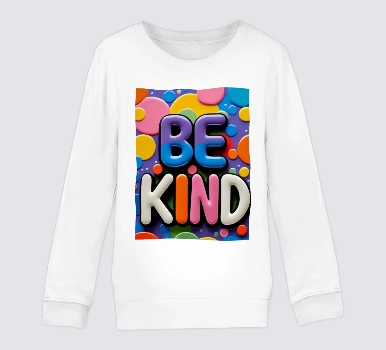 Testo BE KIND con forme colorate felpa bambino da DesignDoodle