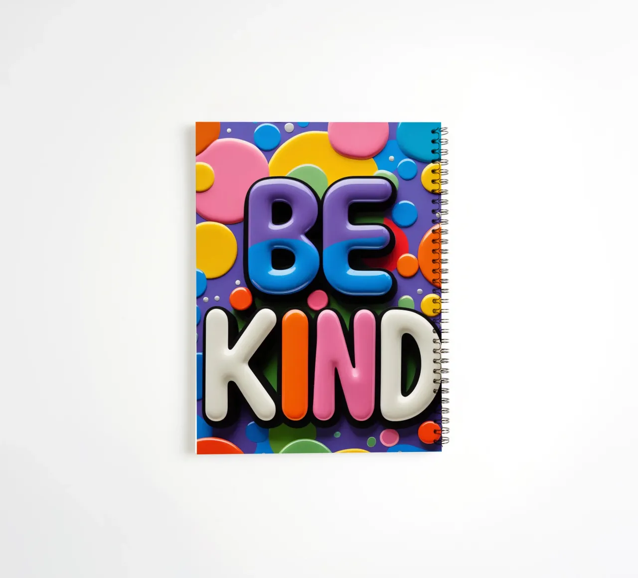 Testo BE KIND con forme colorate diario ad anelli da DesignDoodle