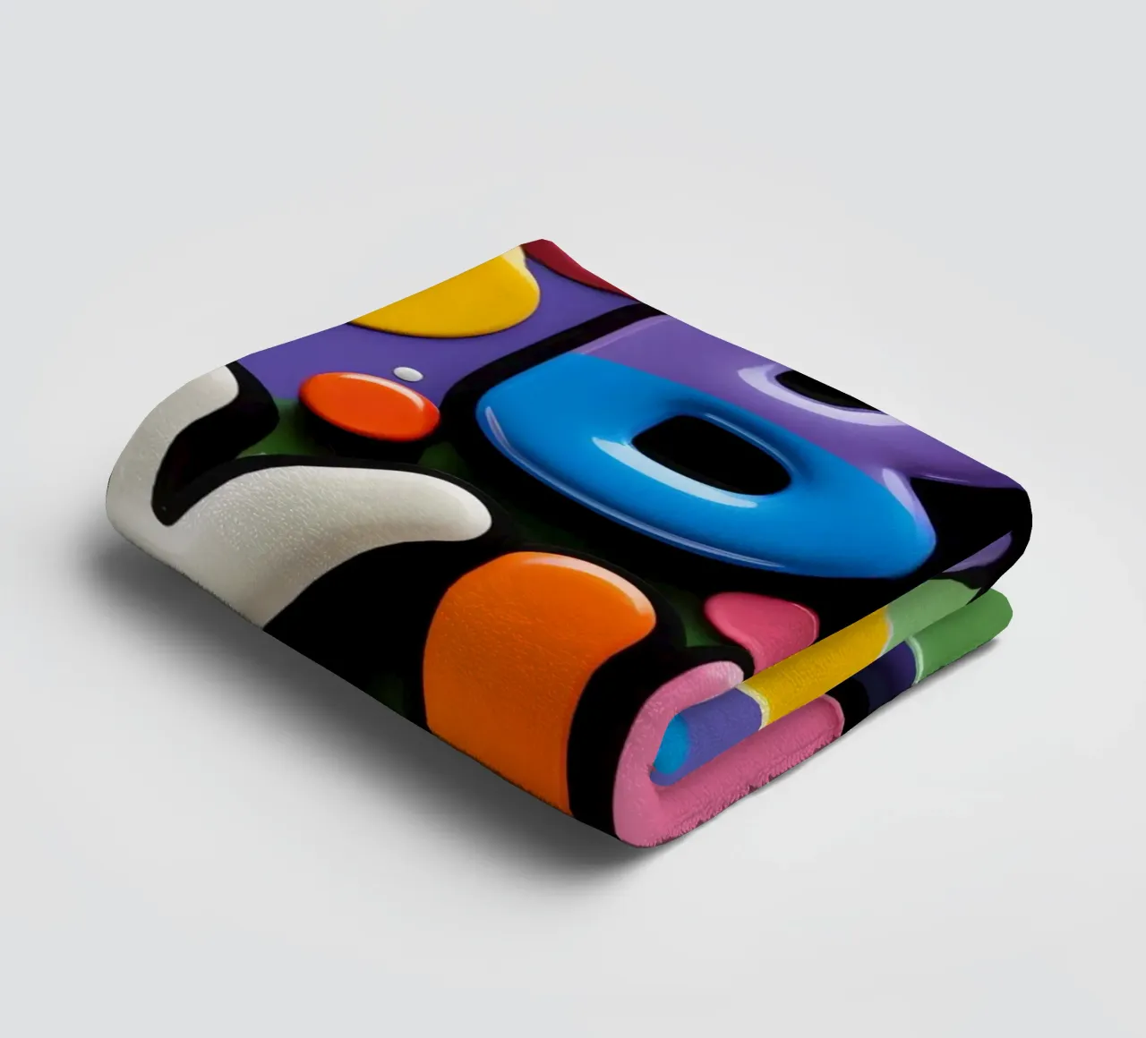Testo BE KIND con forme colorate asciugamano da bagno da DesignDoodle
