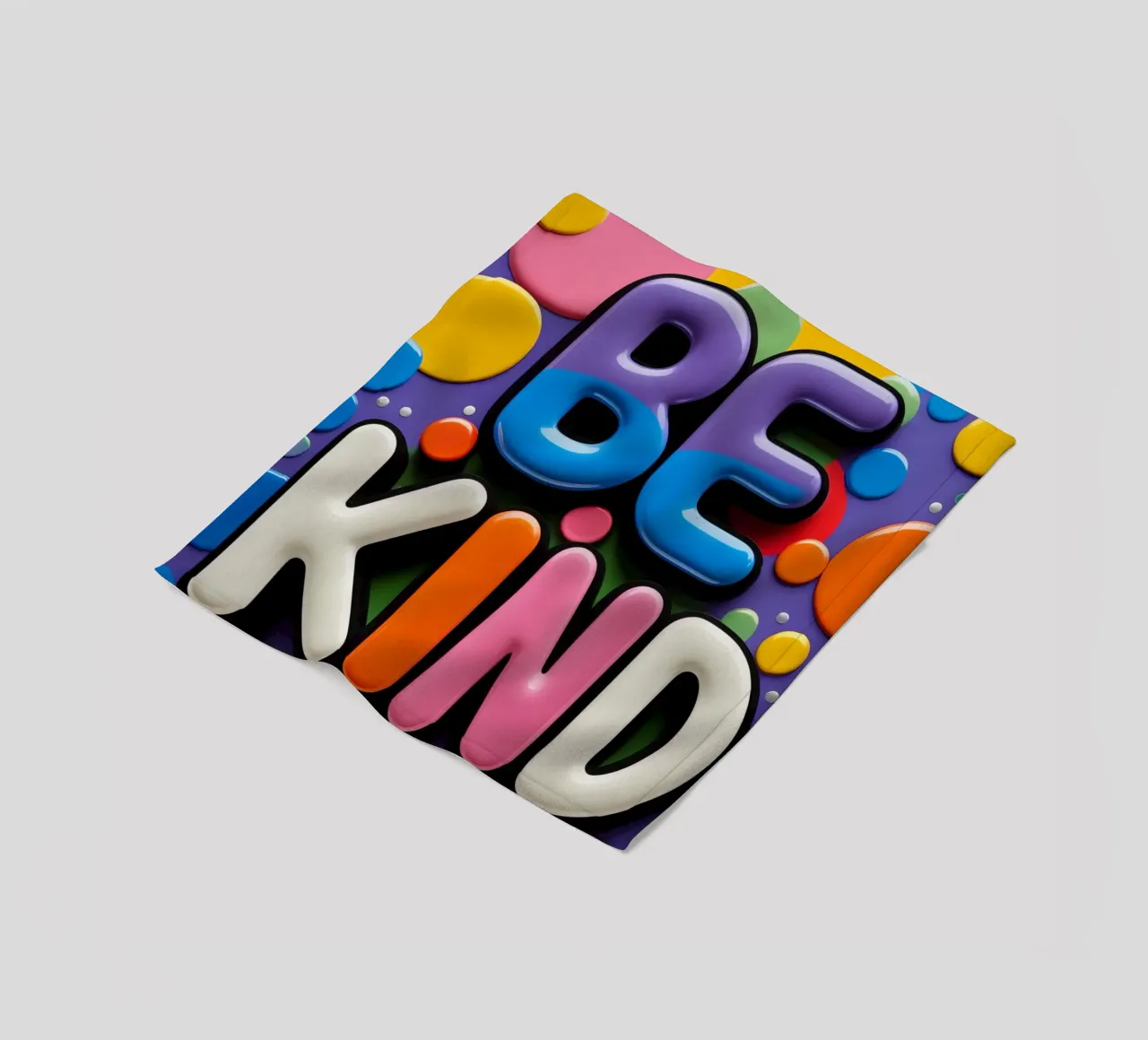 Testo BE KIND con forme colorate coperta in pile da DesignDoodle