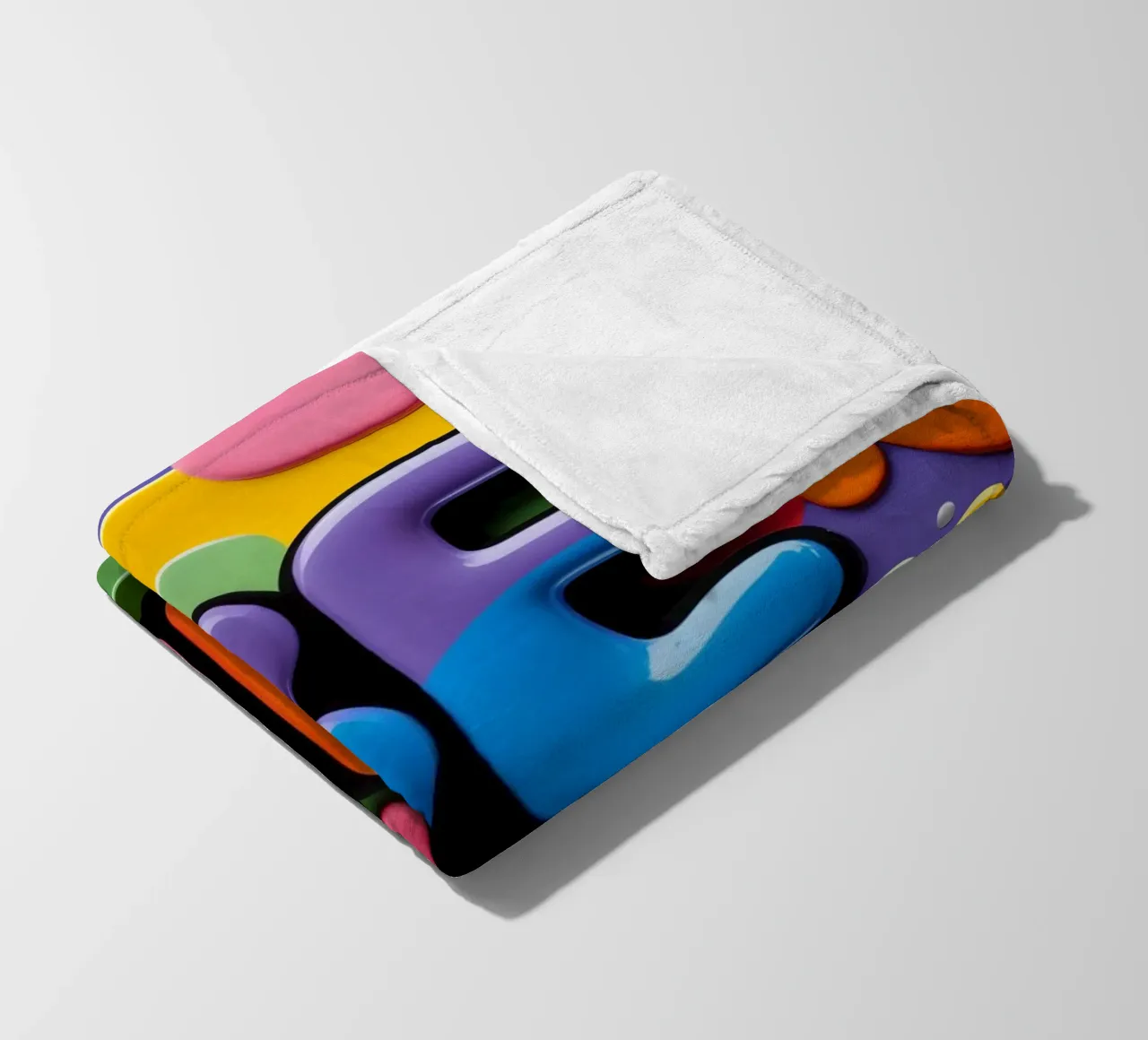 Testo BE KIND con forme colorate coperta in pile da DesignDoodle
